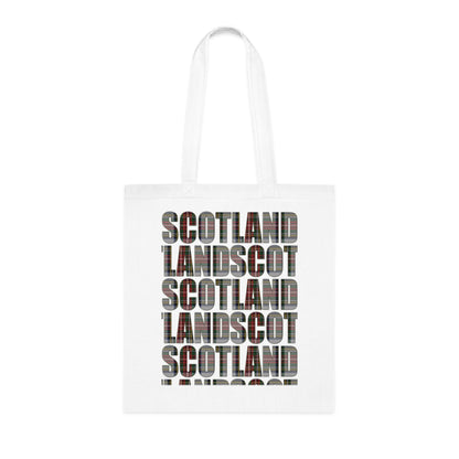 Reversible Scotland Tartan Map Cotton Tote Bag - Stewart Dress Tartan