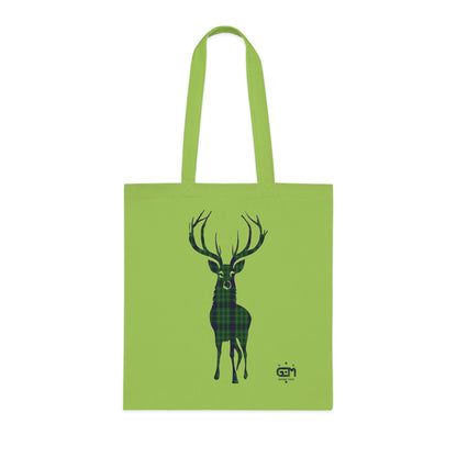 Reversible Scotland Tartan Stag Cotton Tote Bag - Duncan Tartan