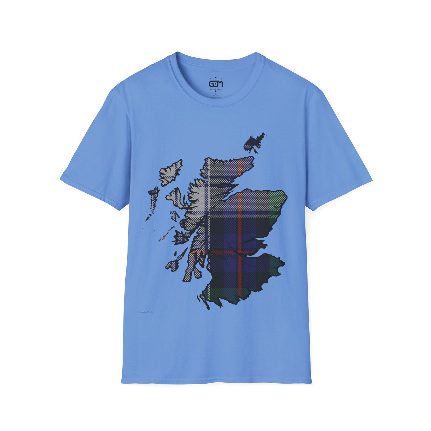 Scotland Tartan Map Softstyle Unisex T-Shirt, Argyle Dress Tartan, Various Colours