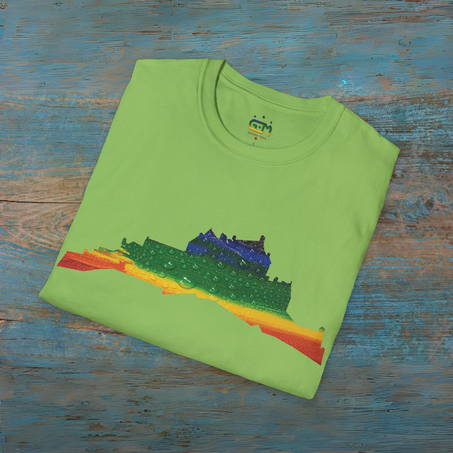 Edinburgh Castle Pride Rain Art Unisex T-Shirt