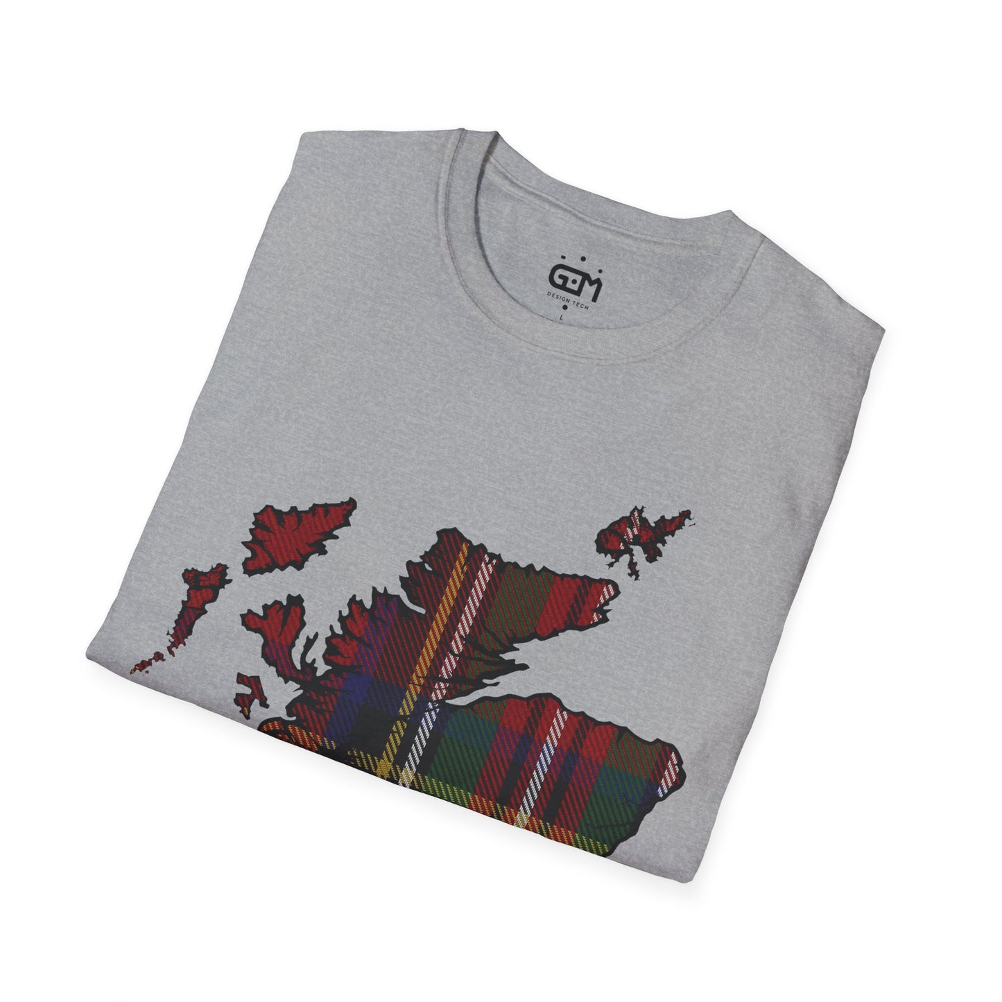 Scotland Tartan Map Softstyle Unisex T-Shirt, Stewart Royal Tartan, Various Colours