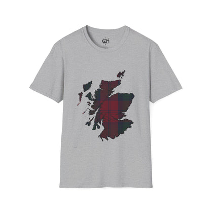 Scotland Tartan Map Softstyle Unisex T-Shirt - Lindsay Tartan Tee