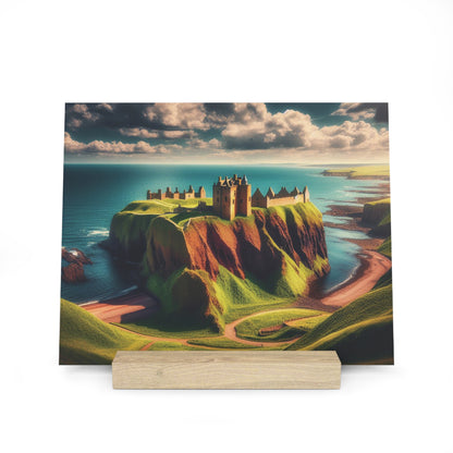 Scenic Collection Gallery Stand Dunnottar Castle, Oak Picture Stand, Scotland Art, Scenery, Landmarks, Various Sizes