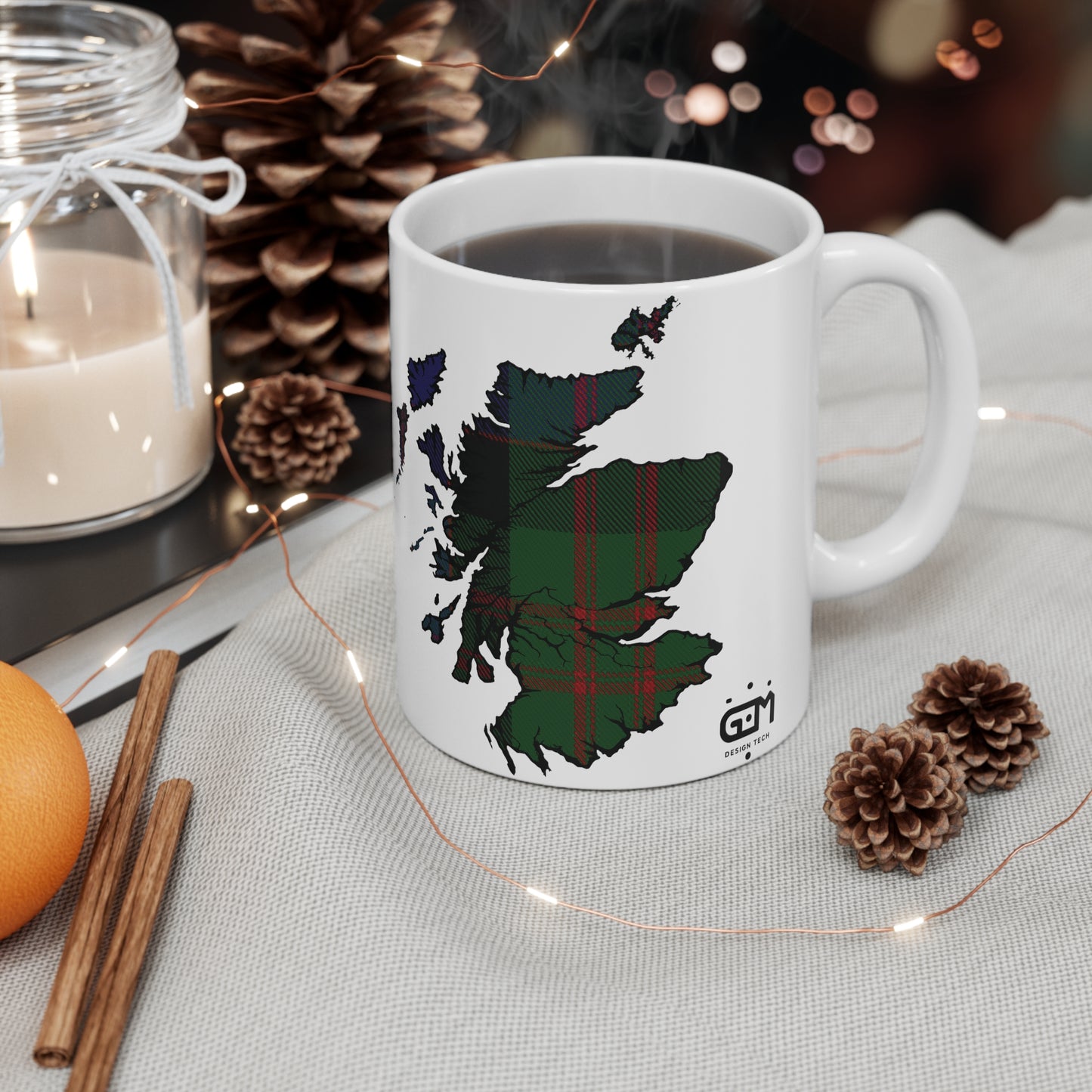 MacDonald Tartan Scotland Map Mug, Coffee Cup, Tea Cup, Scotland, White