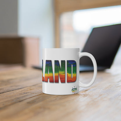 Scotland Lettering Pride Rain Mug, White