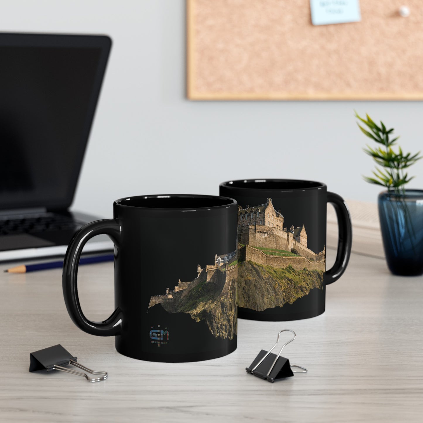 Edinburgh Castle on the Rock Photo Mug, Black