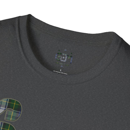 Scotland Lettering Tartan Softstyle Unisex T-Shirt, Gordon Dress Tartan Tee