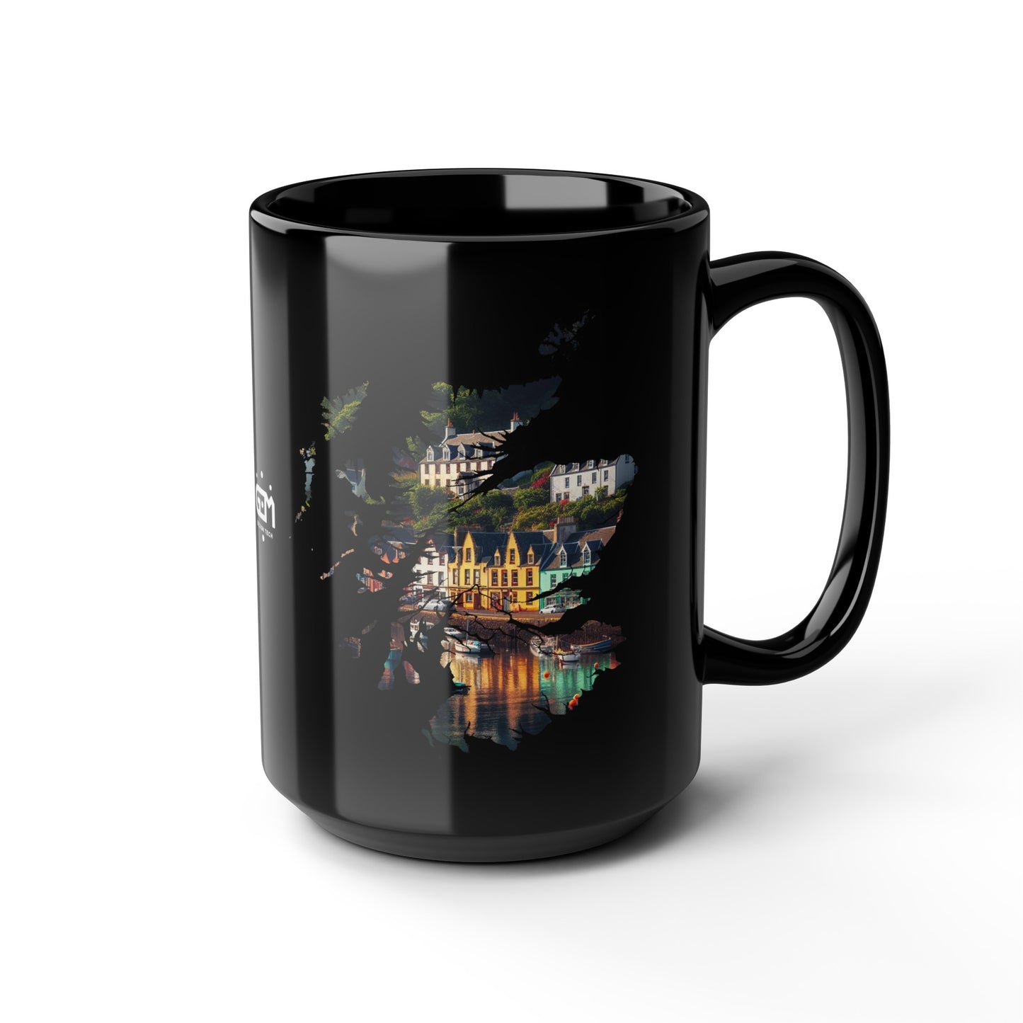 Portree Isle of Skye Scotland Map Mug, Coffee Cup, Tea Cup, Scottish Art, Scottish Nature, Scottish Landmarks, Black