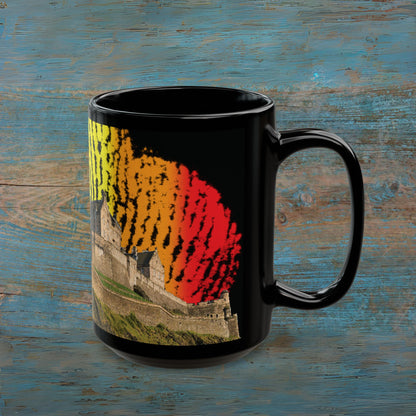 Edinburgh Castle Pride Fingerprint Sky Photo Mug, Black