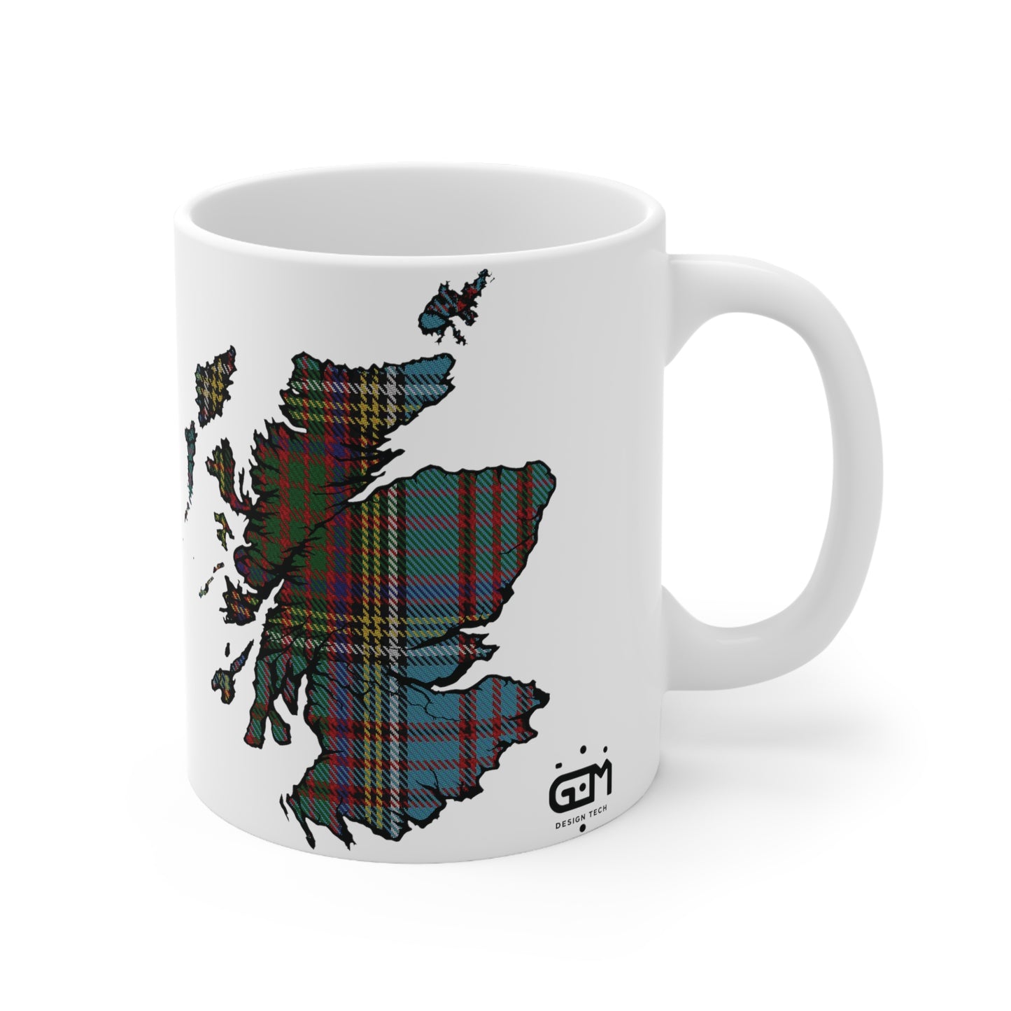 Anderson Tartan Scotland Map Mug, Coffee Cup, Tea Cup, Scotland, White