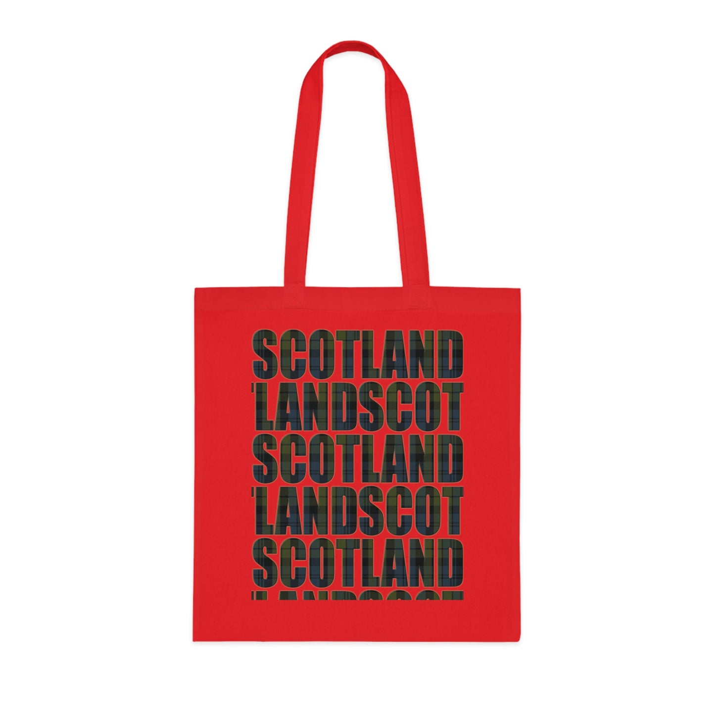 Reversible Scotland Tartan Map Cotton Tote Bag - Campbell Tartan