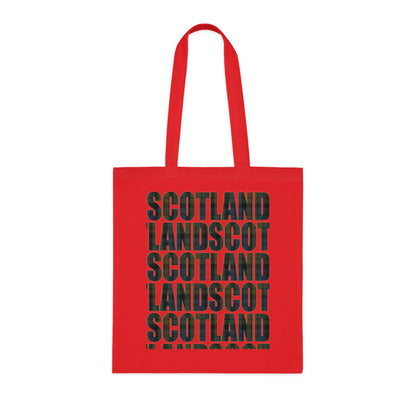 Reversible Scotland Tartan Map Cotton Tote Bag - Campbell Tartan