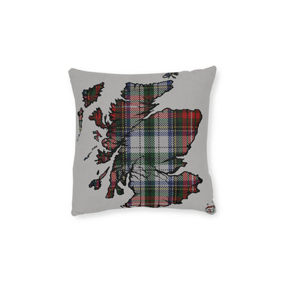 Reversible Square Cushion : Stag / Scotland Map - Stewart Tartan, Various Sizes