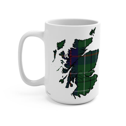 Scotland Map Mug 15oz, Duncan Tartan