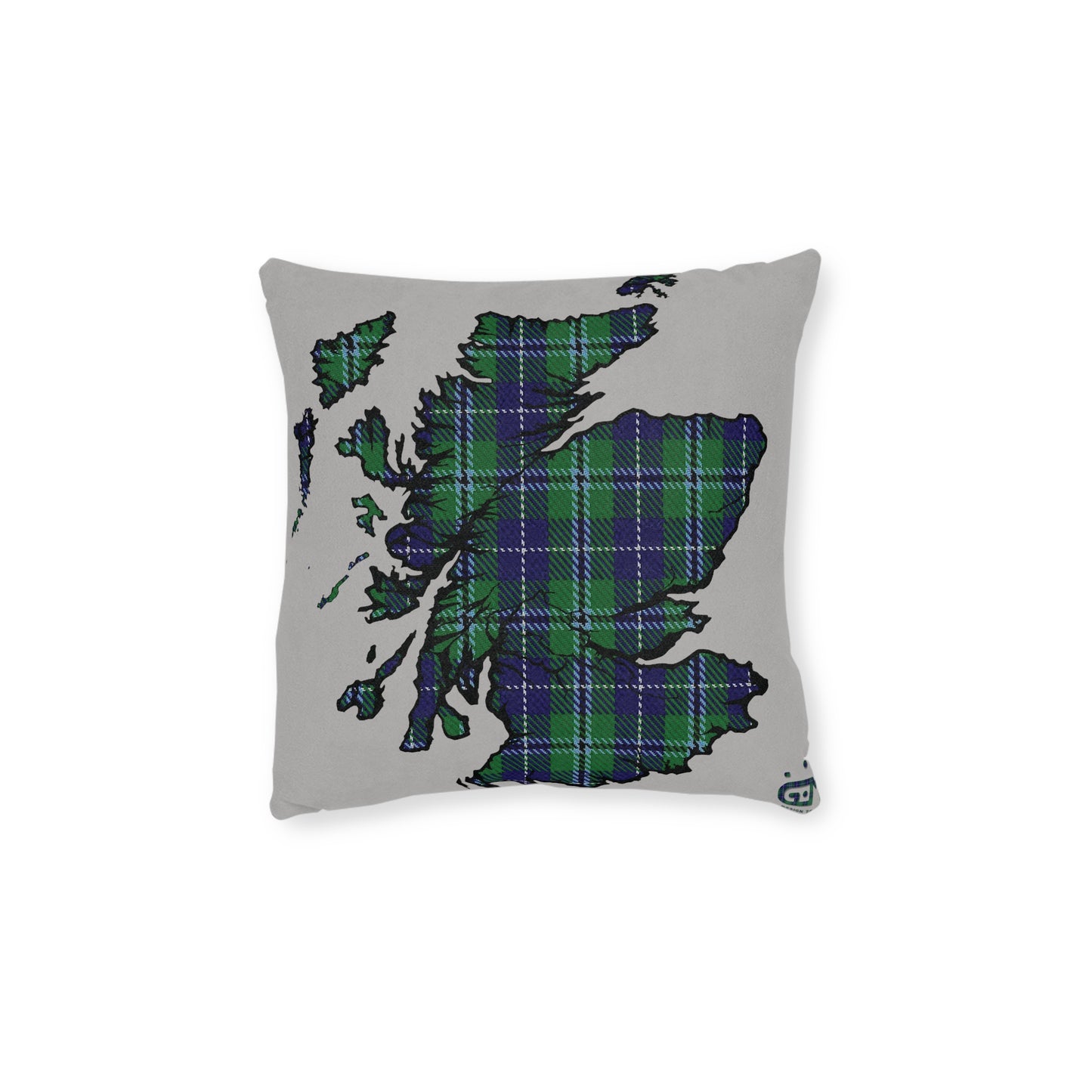 Reversible Square Cushion : Stag / Scotland Map - Douglas Tartan, Various Sizes