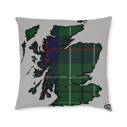 Reversible Square Cushion : Stag / Scotland Map - Duncan Tartan, Various Sizes