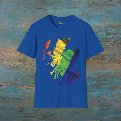 Scotland has PRiDE Flag Clan Regions Map Unisex T-Shirt, Various Colours