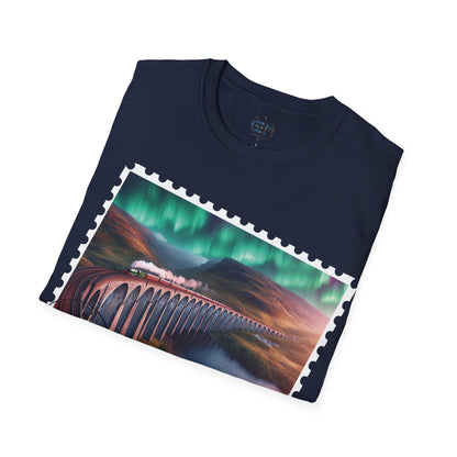 Postcard Glenfinnan Viaduct Art Softstyle T-Shirt, Unisex Tee, Scotland Shirt, Various Colours