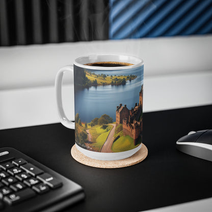 Urquhart Castle Mug - Loch Ness, Coffee Cup, Tea Cup, Scotland, White