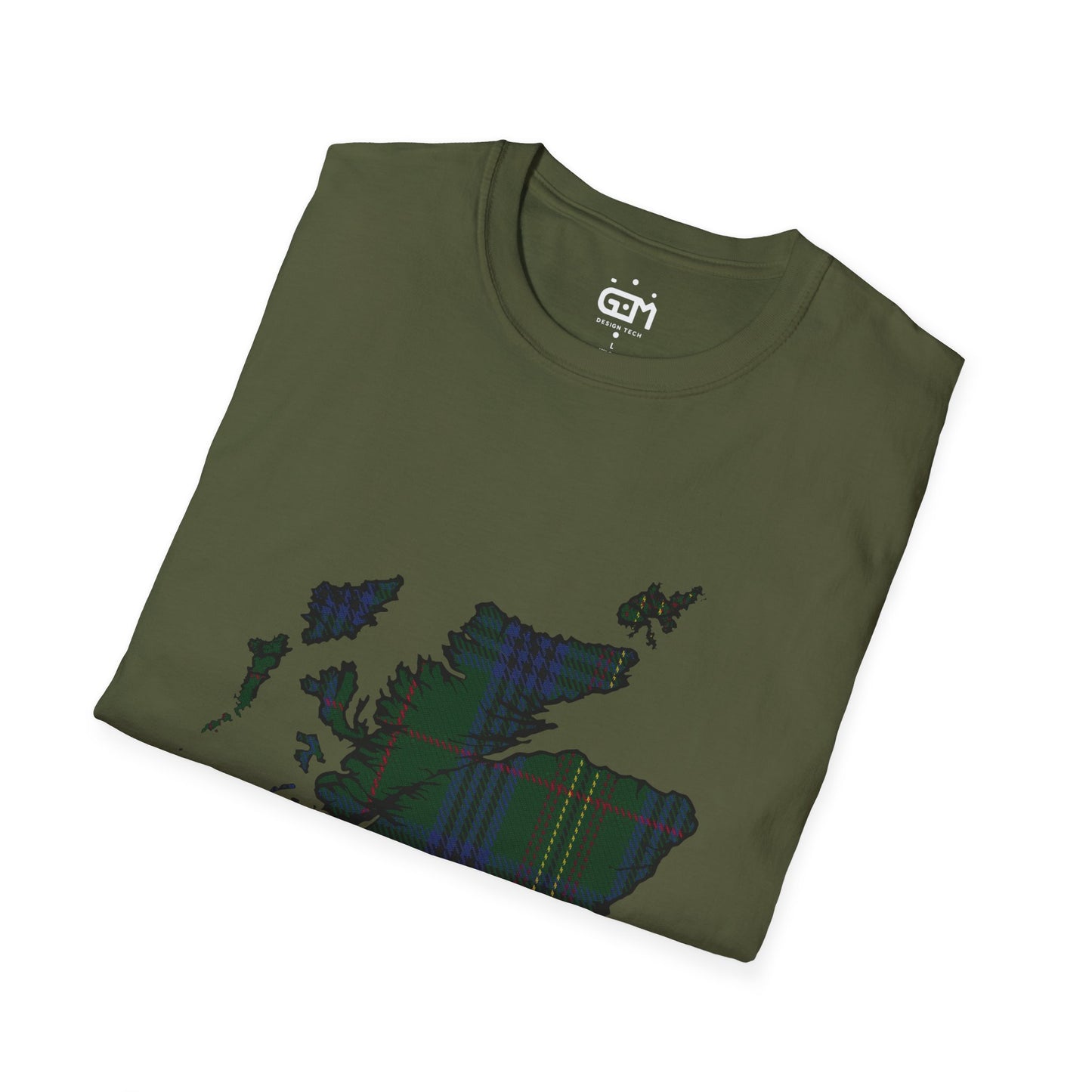 Scotland Tartan Map Softstyle Unisex T-Shirt - Kennedy Tartan Tee