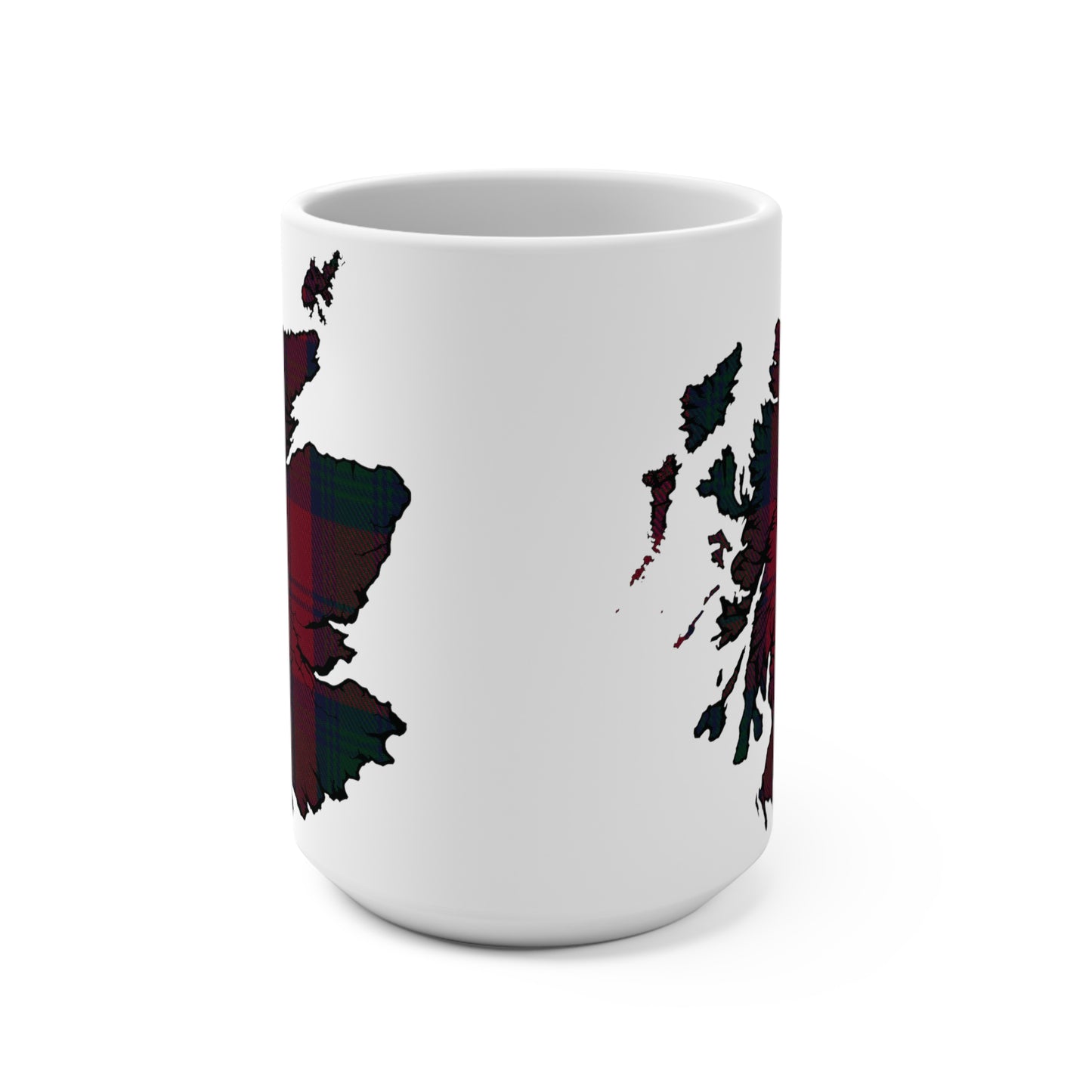 Scotland Map Mug 15oz, Lindsay Tartan