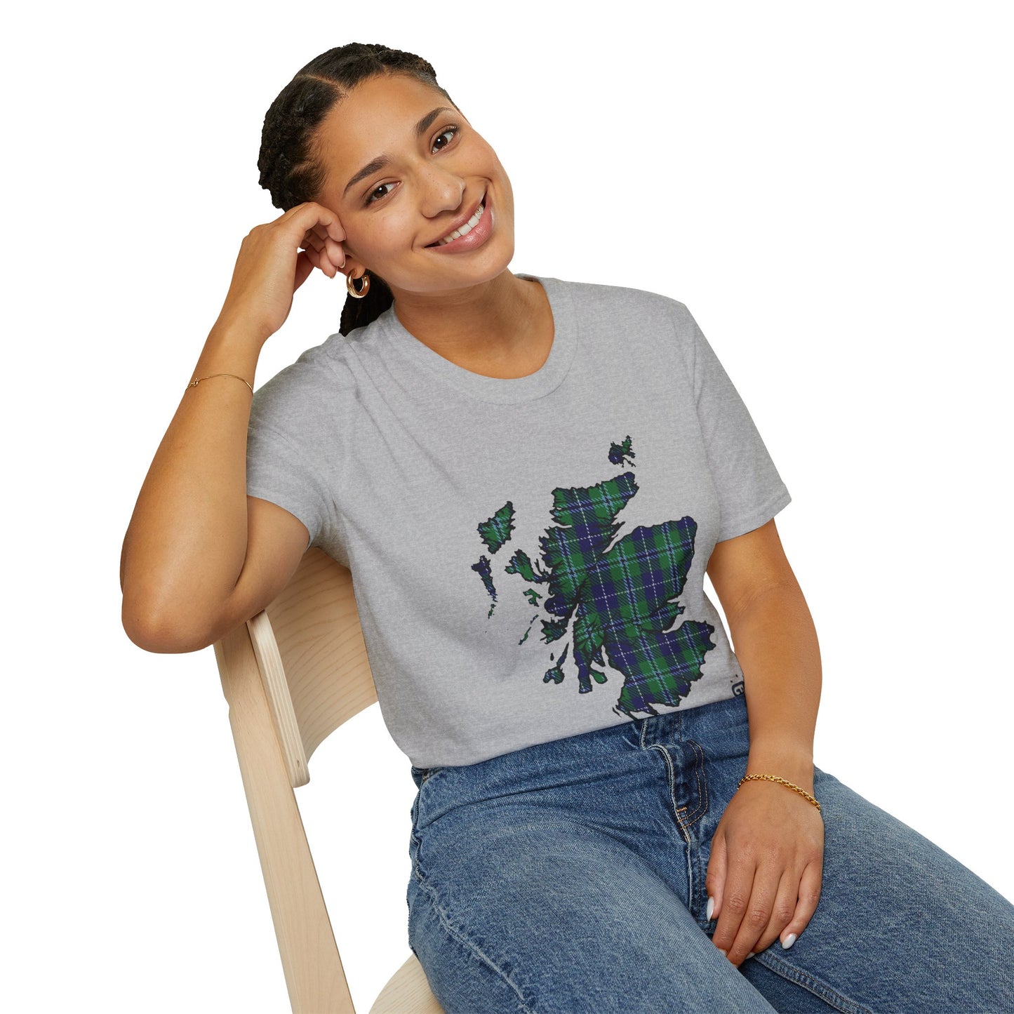 Tartan Scotland Map Softstyle Unisex T-Shirt - Douglas Tartan Tee