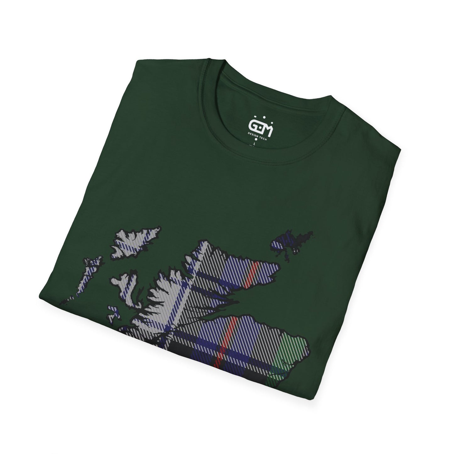 Scotland Tartan Map Softstyle Unisex T-Shirt, Argyle Dress Tartan, Various Colours