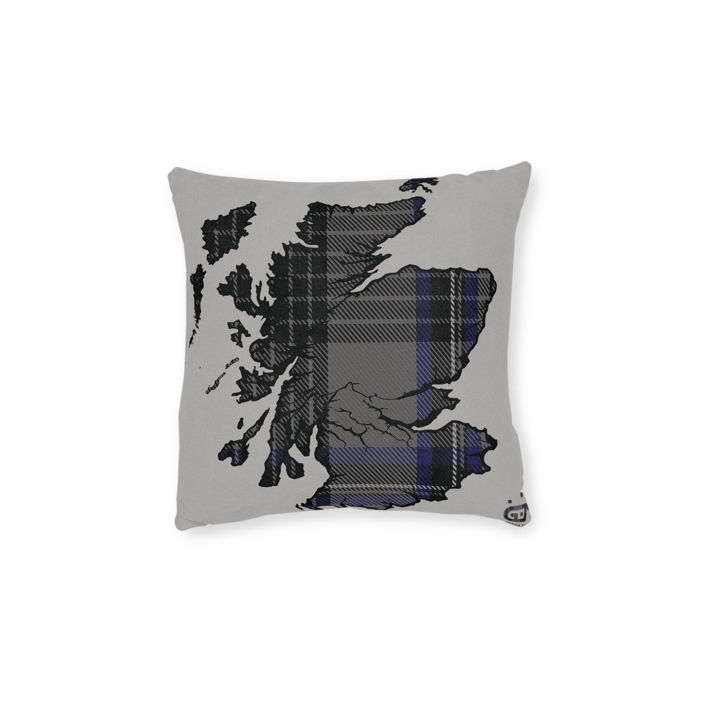 Reversible Square Cushion : Stag / Scotland Map - Hood Tartan, Various Sizes