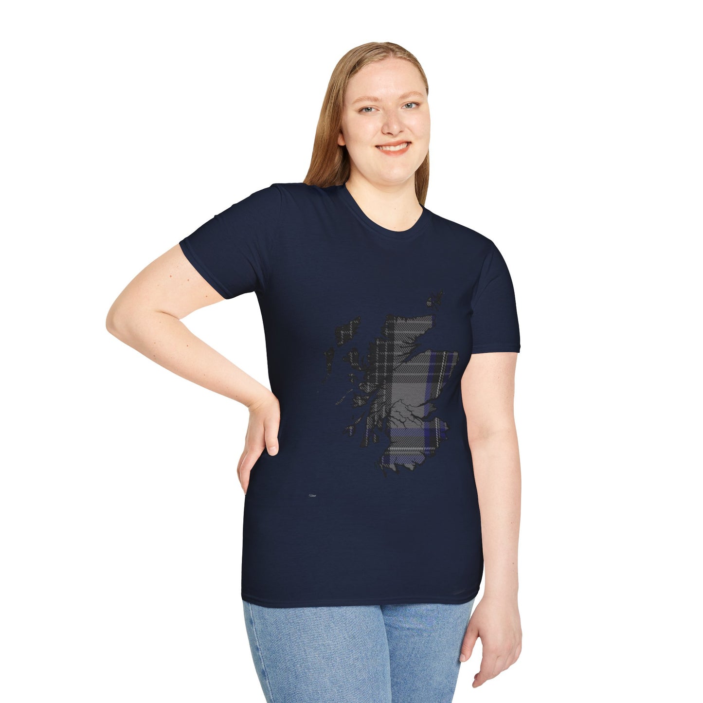 Scotland Tartan Map Softstyle Unisex T-Shirt - Hood Tartan Tee