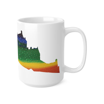 Edinburgh Castle Pride Rain Art Mug, White