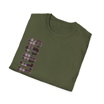 Tartan Scotland Lettrage Softstyle T-shirt unisexe, MacPherson Tartan Tee 