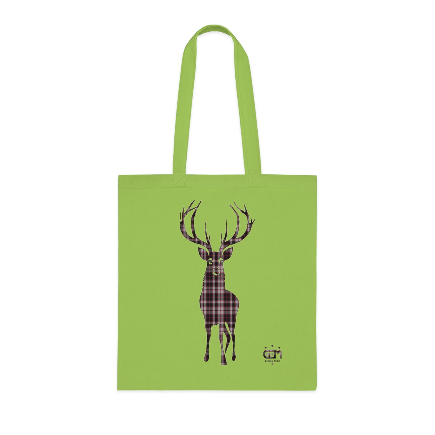 Reversible Scotland Tartan Stag Cotton Tote Bag - MacPherson Tartan