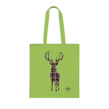 Reversible Scotland Tartan Stag Cotton Tote Bag - MacPherson Tartan