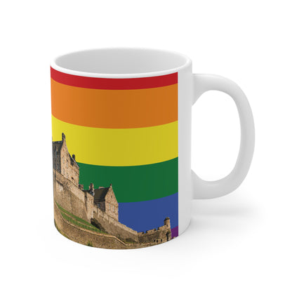 Edinburgh Castle Pride Progress Sky Photo Mug, White