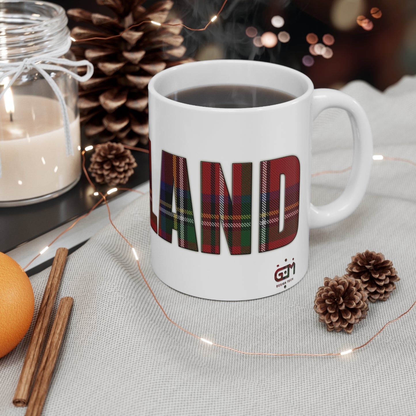 Scotland Tartan Mug - Stewart Royal, Coffee Cup, Tea Cup, Scotland, White