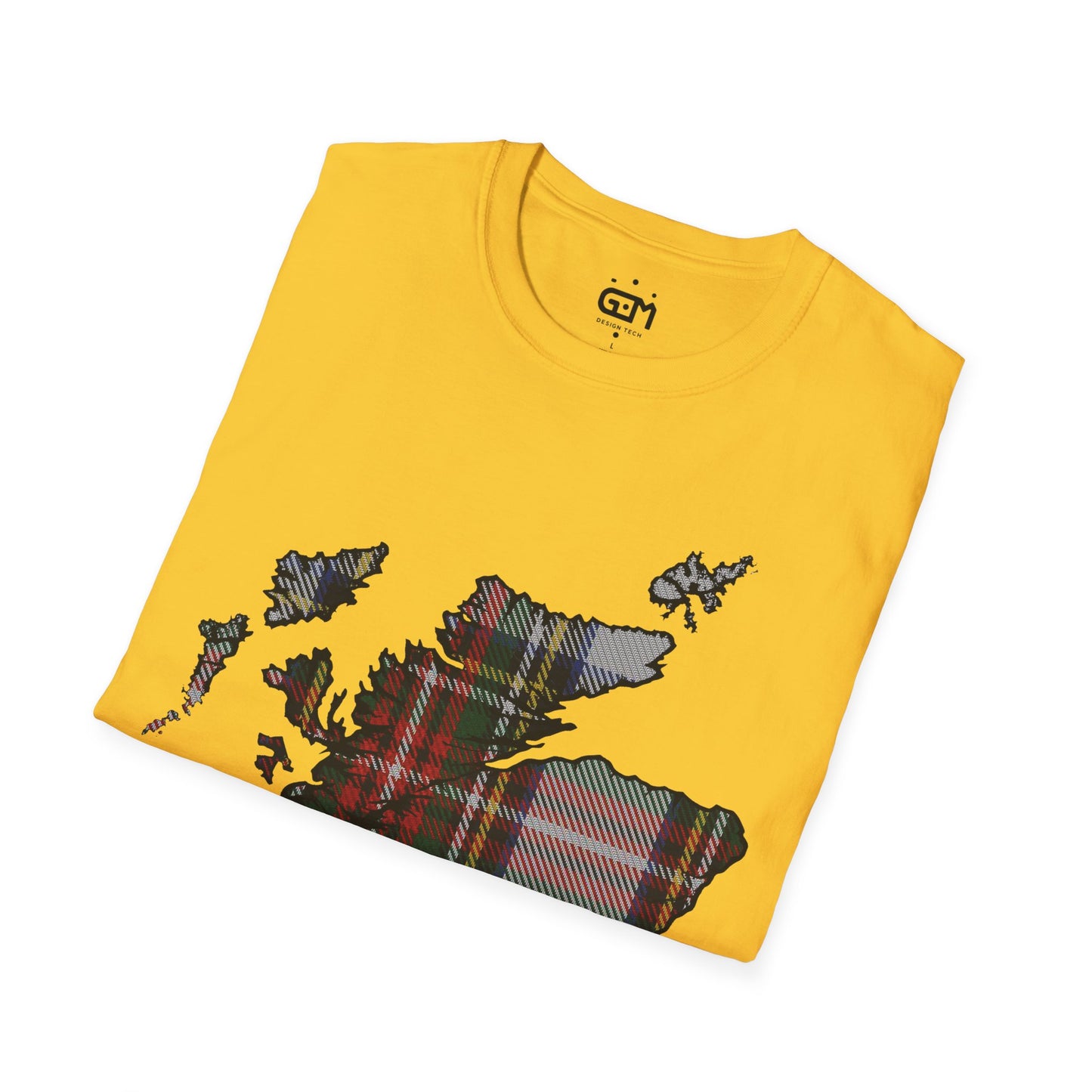 Scotland Tartan Map Softstyle Unisex T-Shirt, Stewart Dress Tartan, Various Colours