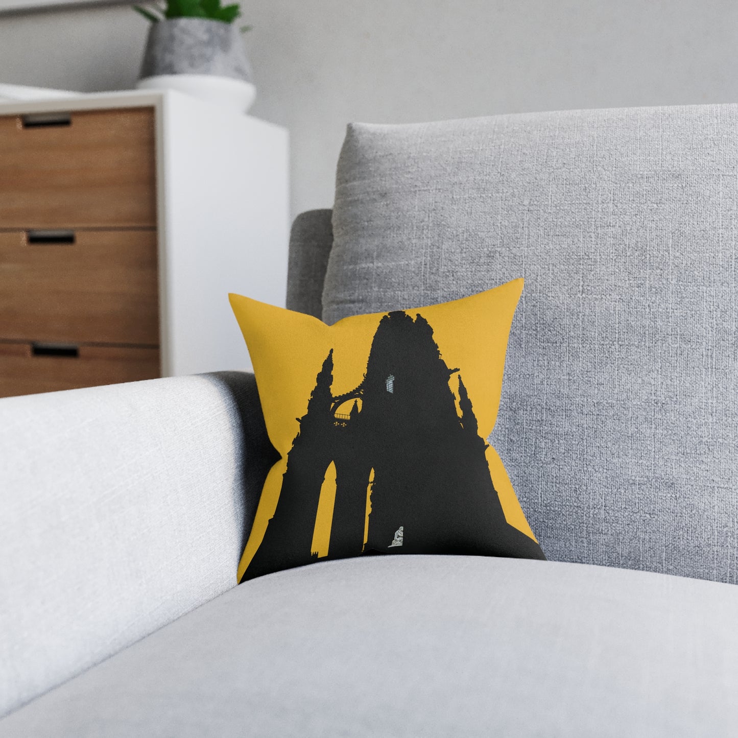 Coussins carrés Scotland Art Silhouette : différentes tailles