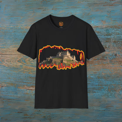 Edinburgh Castle Photo Fire Effect Unisex T-Shirt