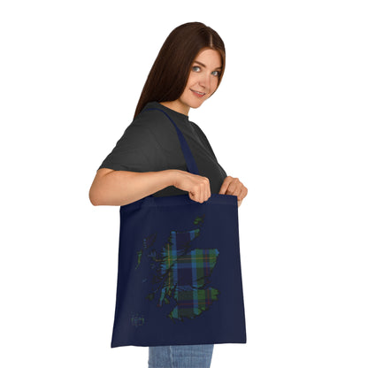 Reversible Scotland Tartan Map Cotton Tote Bag - Miller Tartan