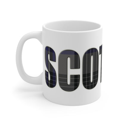 Scotland Lettering Tartan Mug 11oz, Hood Tartan