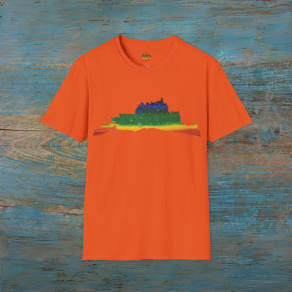 Edinburgh Castle Pride Rain Art Unisex T-Shirt