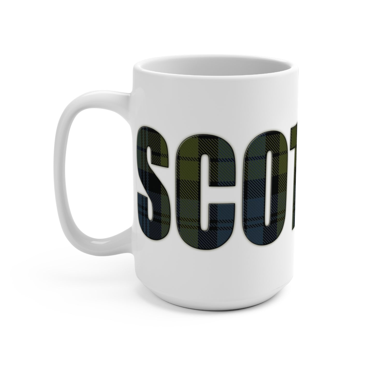 Scotland Lettering Tartan Mug 15oz, Campbell Tartan