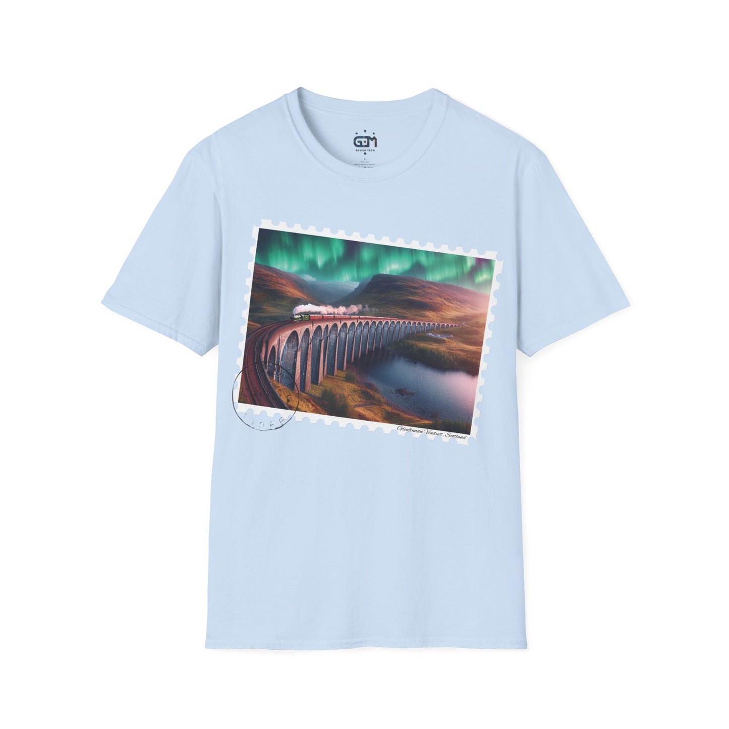 Postcard Glenfinnan Viaduct Art Softstyle T-Shirt, Unisex Tee, Scotland Shirt, Various Colours