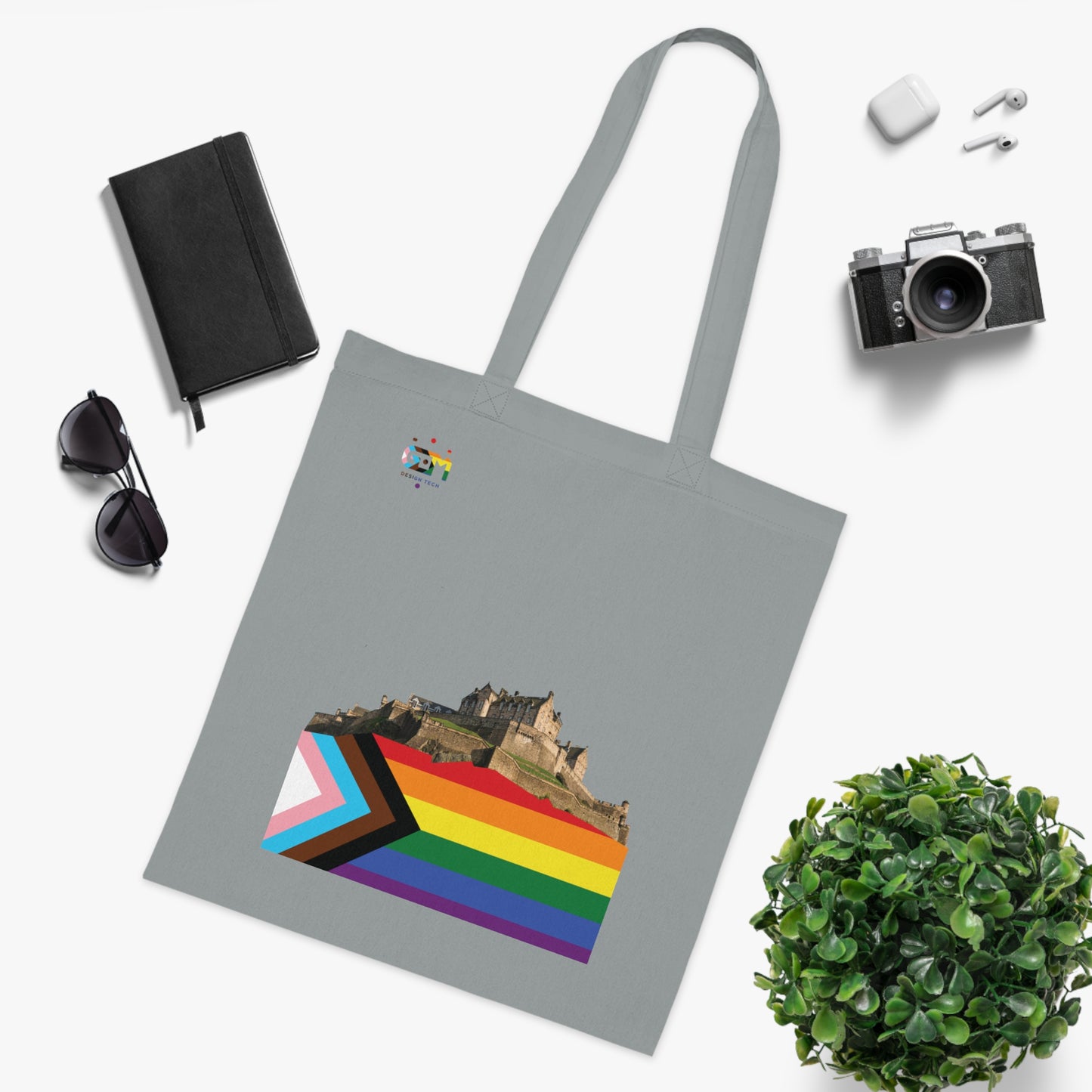 Pride Progress Rock Edinburgh Castle Cotton Tote Bag