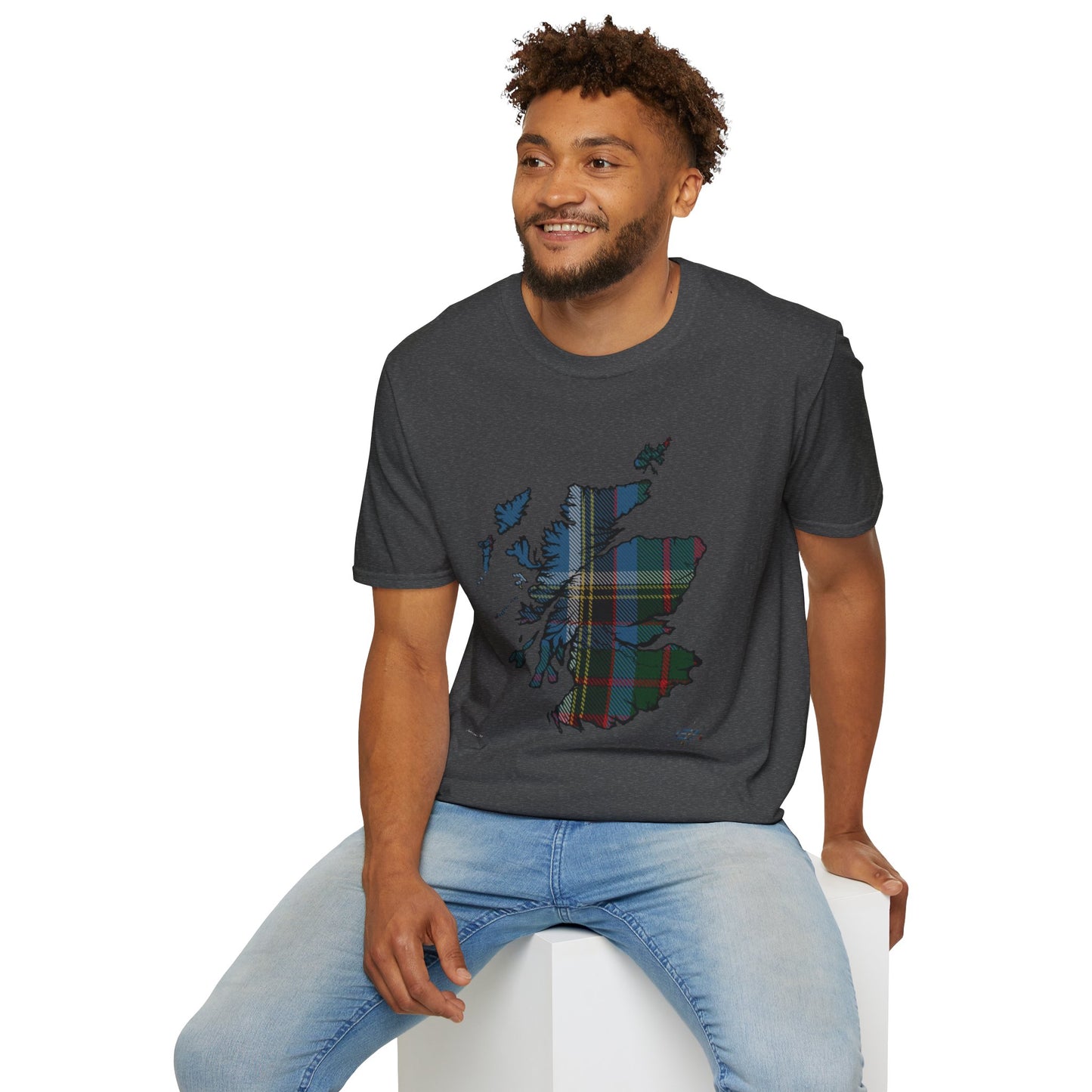 Tartan Scotland Map Softstyle Unisex T-Shirt - Anderson Old Tartan Tee