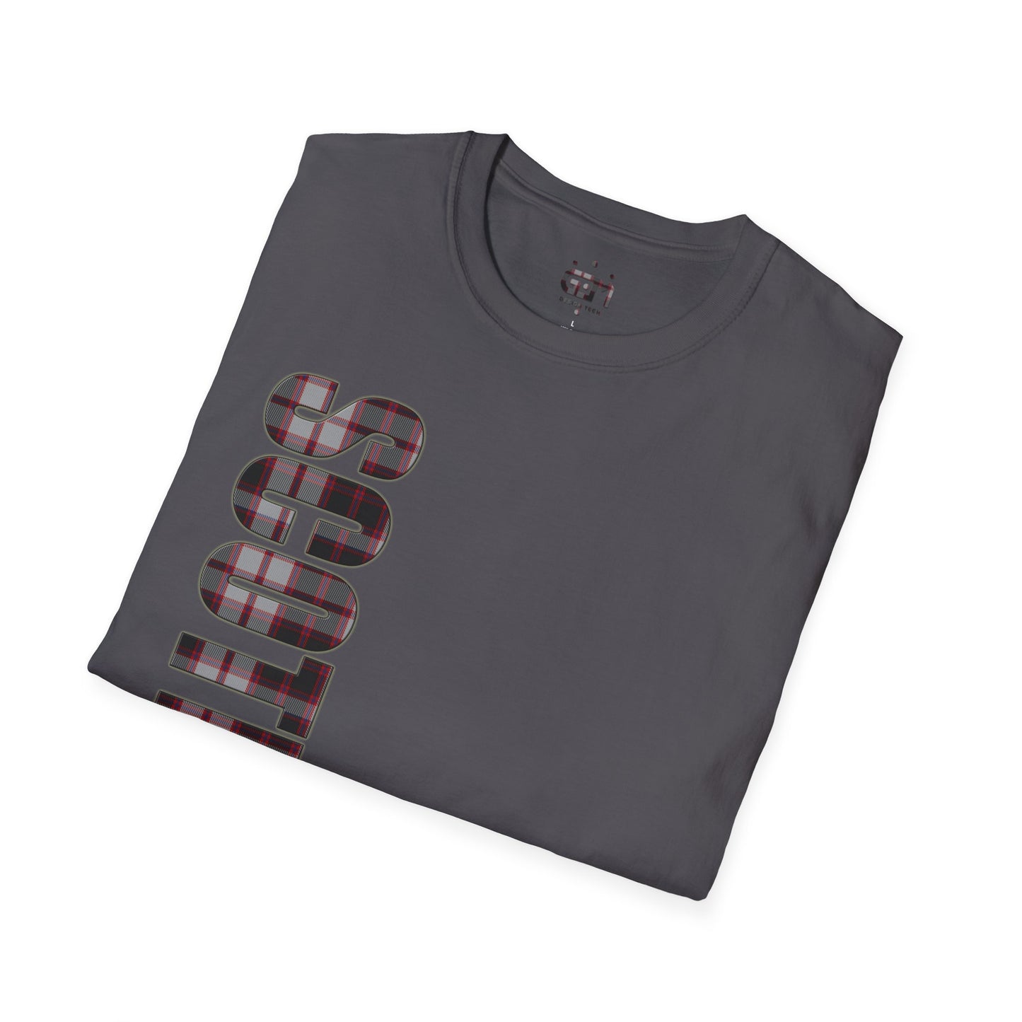 Scotland Lettering Tartan Softstyle Unisex T-Shirt, MacPherson Tartan Tee