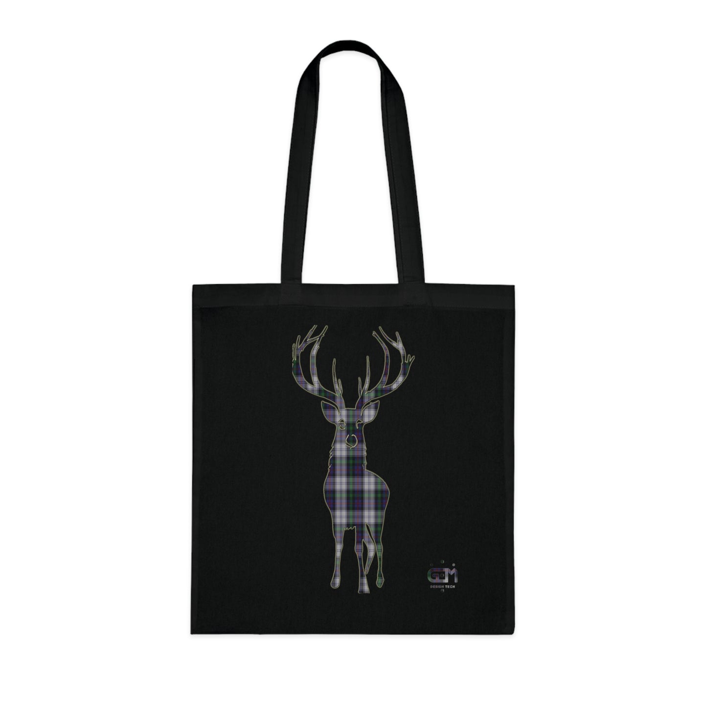 Reversible Scotland Tartan Stag Cotton Tote Bag - Argyle Dress Tartan