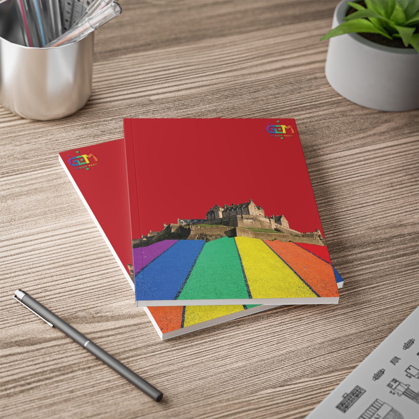 Edinburgh Castle Pride Road Rockface Softcover Notebook, A5