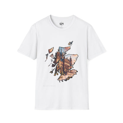 Glasgow Kelvingrove Art Gallery Scotland Map Softstyle Unisex T-Shirt, Scotland Shirt, Scottish Landmark Tee