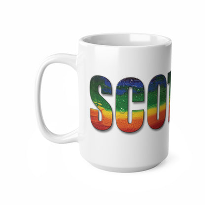 Scotland Lettering Pride Rain Mug, White